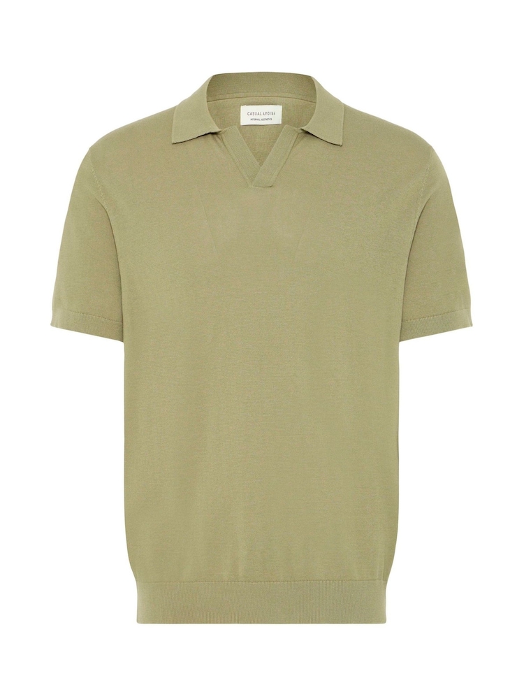 Casual Friday Green Sona Short Sleeve Relaxed Knit Polo Shirt - Image 5 of 5