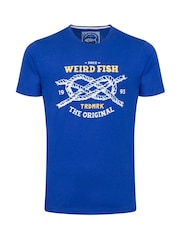 Weird Fish Bright Blue Cast Off Front Print Graphic T-Shirt - Image 5 of 6