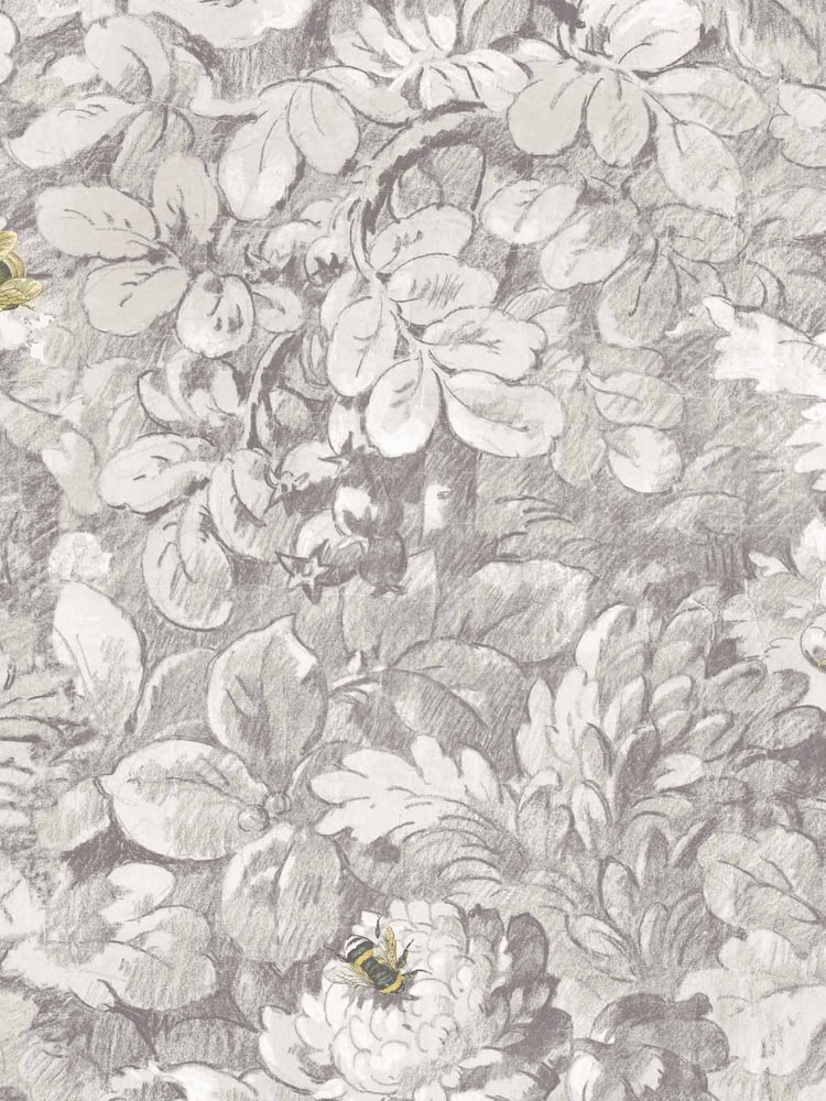 Woodchip & Magnolia Natural Busy Bee Wallpaper - Image 4 of 4