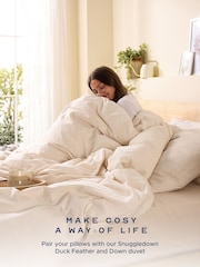 Snuggledown Pair of Duck Feather and Down 100% Cotton Pillows - Image 8 of 9