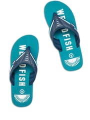Weird Fish Blue Columbia Branded Flip Flops - Image 1 of 4