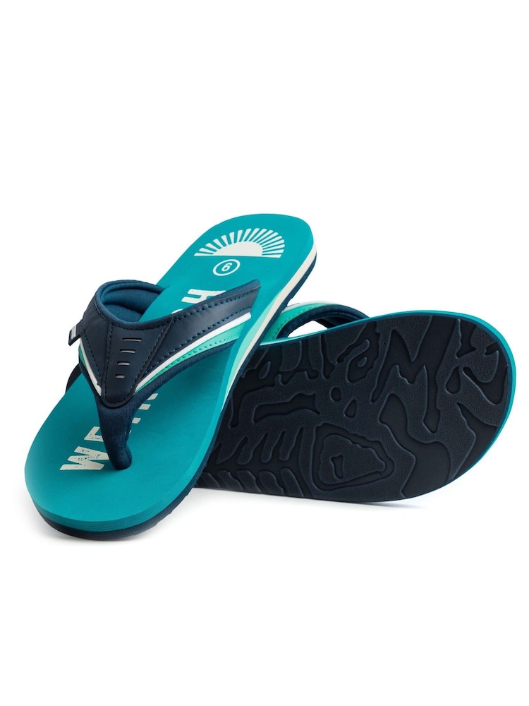 Weird Fish Blue Columbia Branded Flip Flops - Image 4 of 4