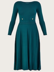 Monsoon Blue Slash Neck Dress - Image 4 of 5