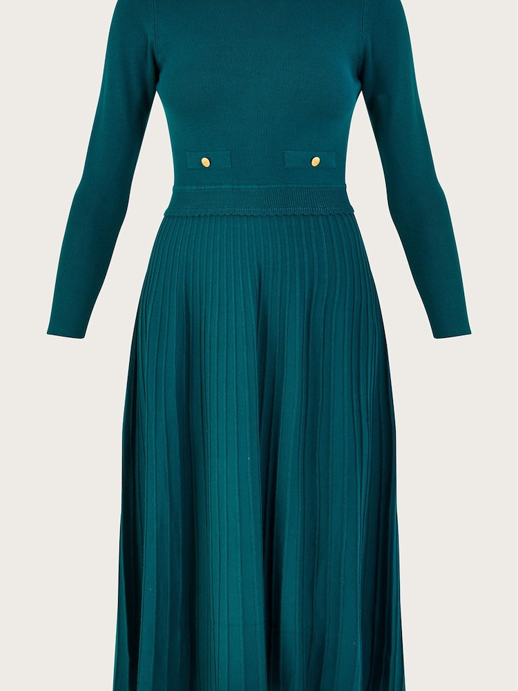 Monsoon Blue Slash Neck Dress - Image 5 of 5