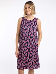 Weird Fish Blue Adenea Printed Jersey Shift Dress - Image 1 of 7