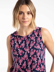 Weird Fish Blue Adenea Printed Jersey Shift Dress - Image 4 of 7