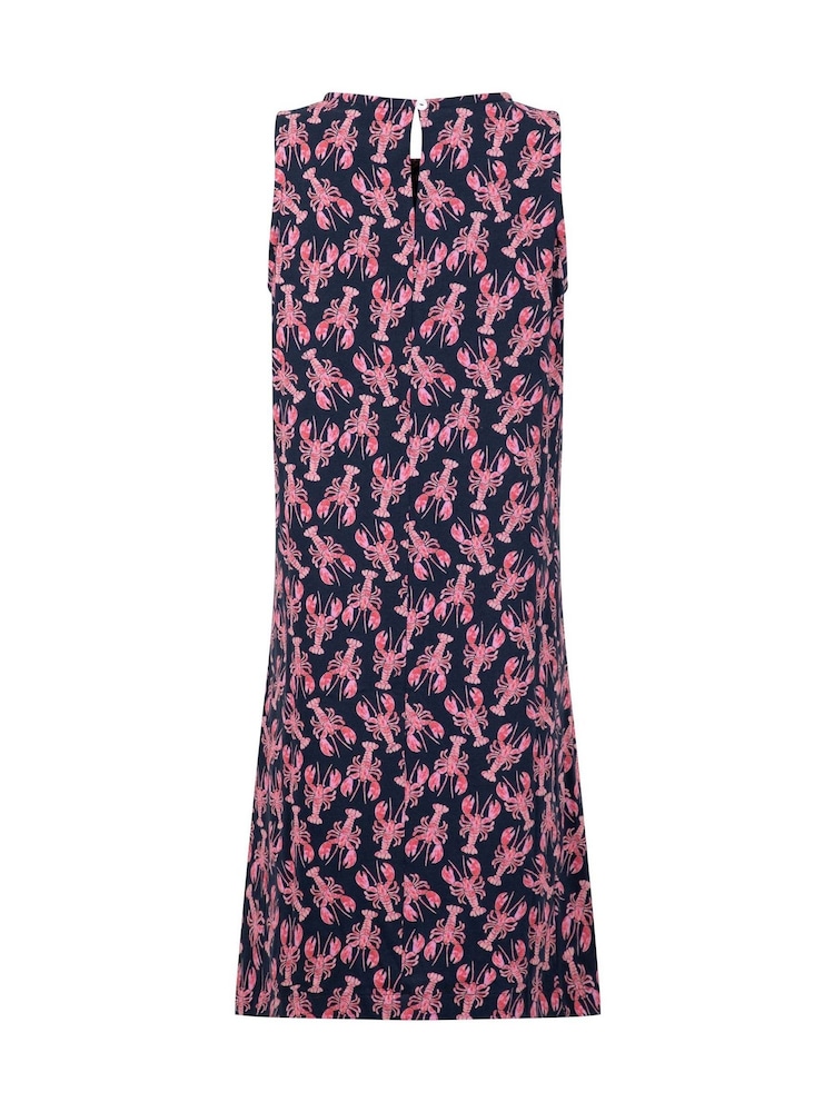 Weird Fish Blue Adenea Printed Jersey Shift Dress - Image 7 of 7