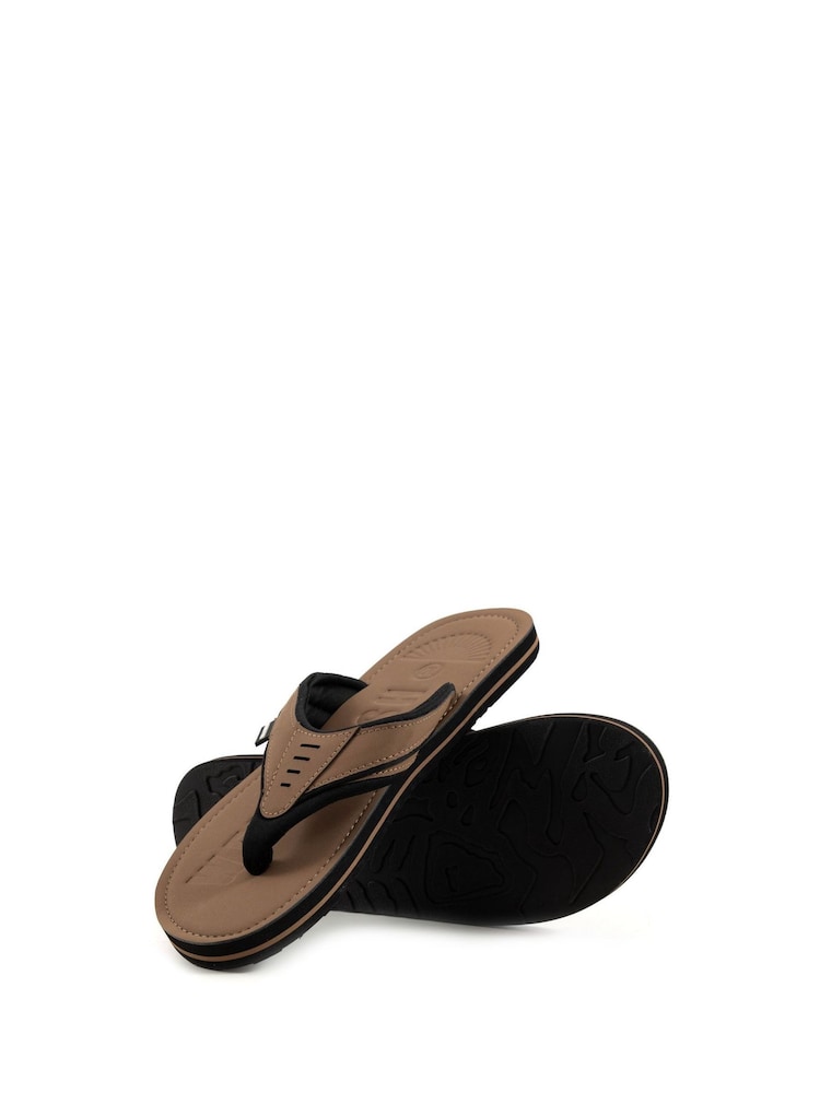 Weird Fish Brown Foster Flip Flops - Image 2 of 4