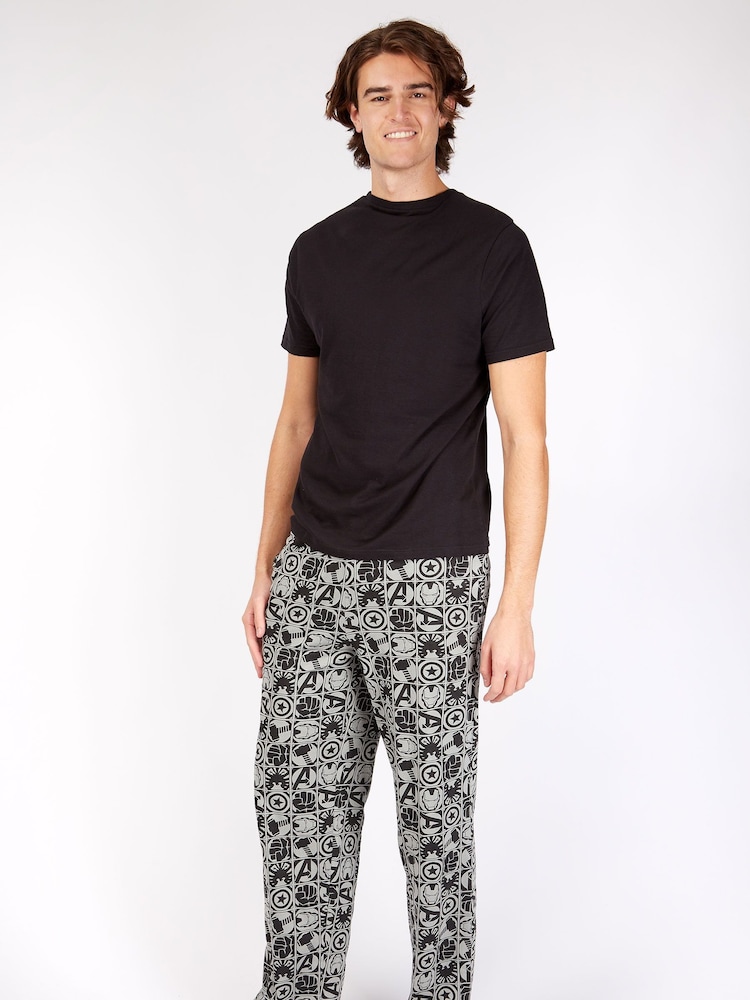Character Black Marvel Lounge 100% Cotton Joggers - Image 1 of 4
