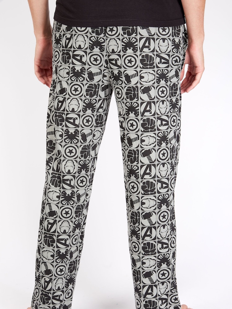Character Black Marvel Lounge 100% Cotton Joggers - Image 2 of 4