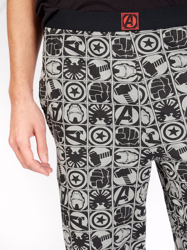 Character Black Marvel Lounge 100% Cotton Joggers - Image 4 of 4
