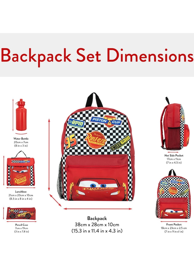 Character Red Cars 4 Pc Backpack Set - Image 7 of 7