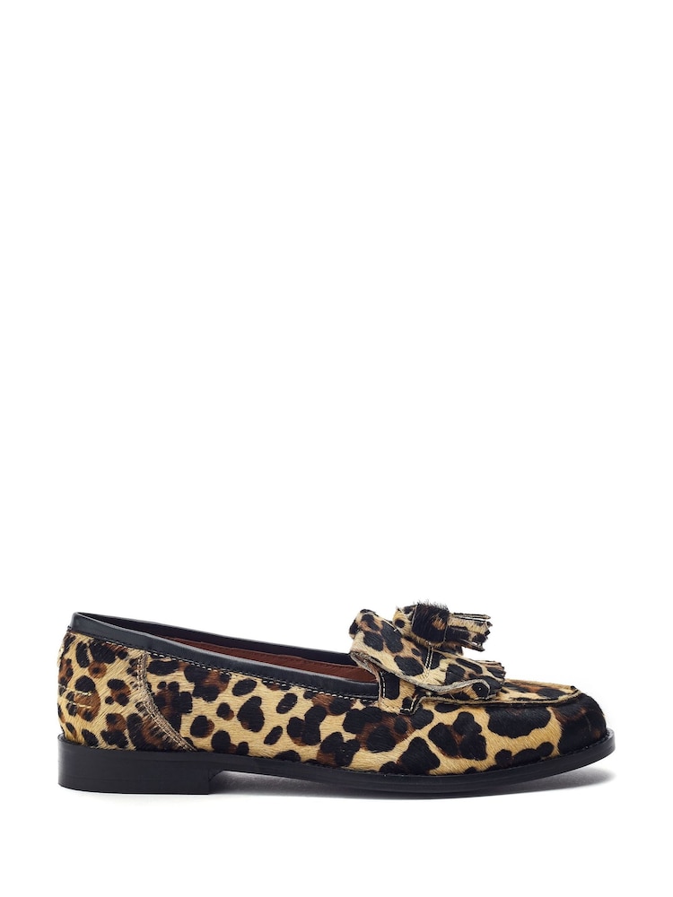 Moda in Pelle Brown Florana Flat Tassel Loafers - Image 1 of 4 Moda in Pelle Brown Florana Flat Tassel Loafers - Image 1 of 4