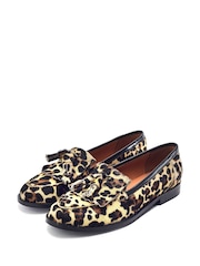 Moda in Pelle Brown Florana Flat Tassel Loafers - Image 2 of 4