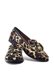 Moda in Pelle Brown Florana Flat Tassel Loafers - Image 3 of 4