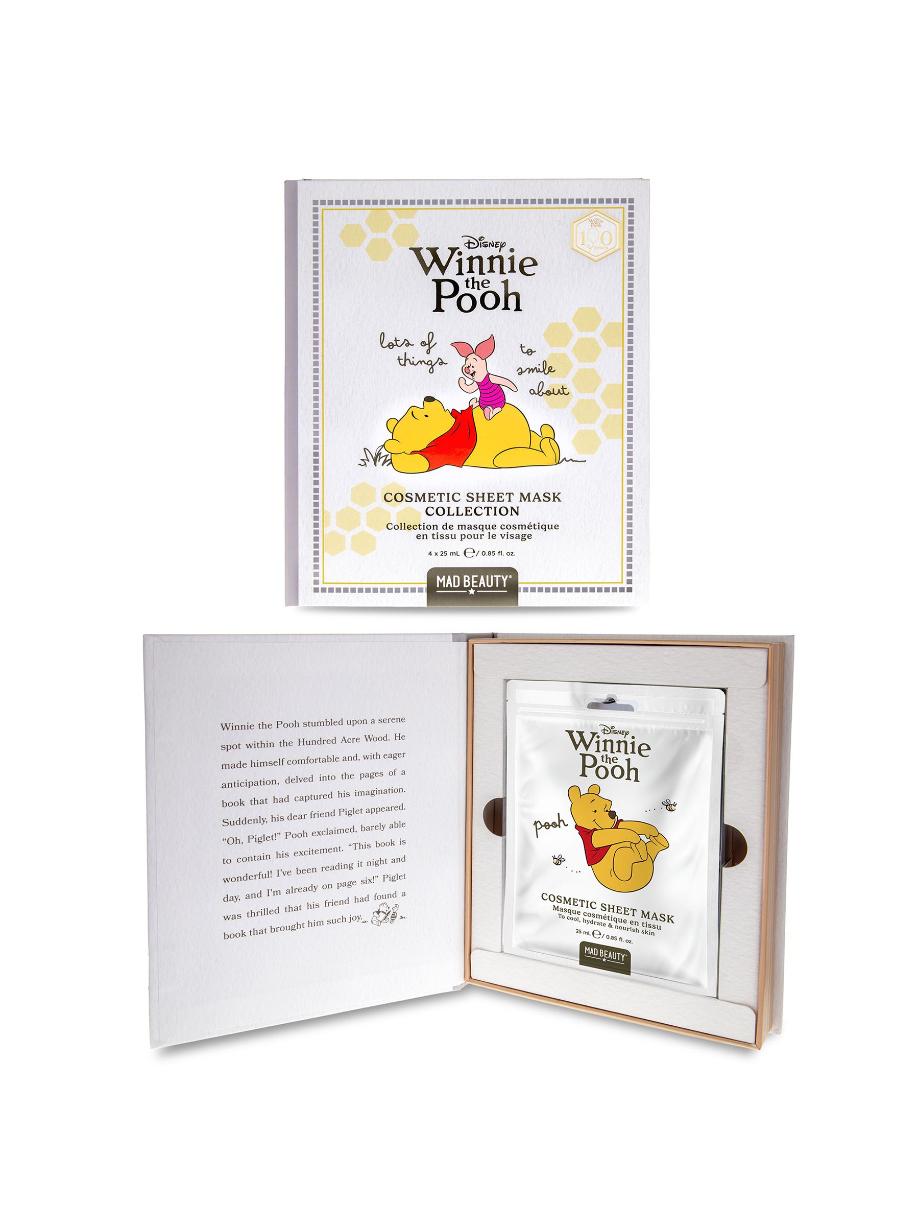 Disney Unisex Lavender Mad Beauty Winnie Storybook4 X Sheet Cosmetic Face Mask Collection