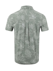 Weird Fish Green Russell Printed Chambray Short Sleeve Shirt - Image 6 of 6