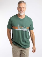 Weird Fish Green Nautical Sky Front Print Graphic T-Shirt - Image 1 of 6