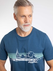 Weird Fish Blue Nautical Sky Front Print Graphic T-Shirt - Image 4 of 6