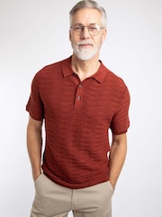 Weird Fish Emmet Trophy Neck Knitted Polo Shirt - Imagen 1 de 7