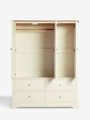 Chalk White Hampton Painted Oak Triple, 4 Drawers Wardrobe - Image 10 of 11