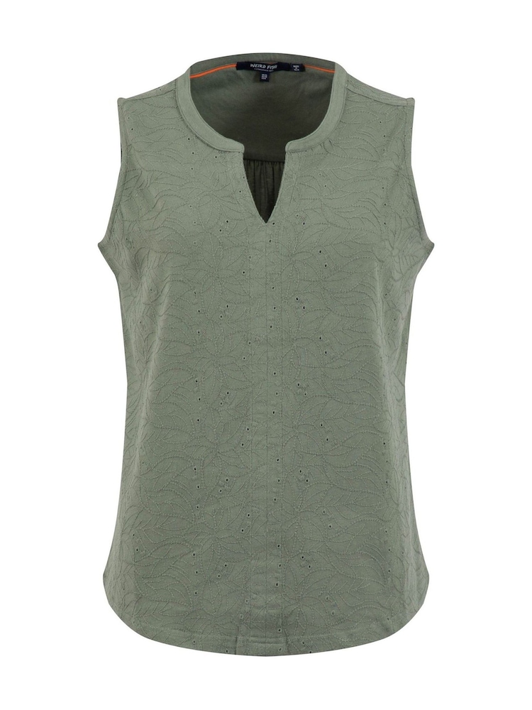 Weird Fish Green Maude Broidery Vest - Image 6 of 6