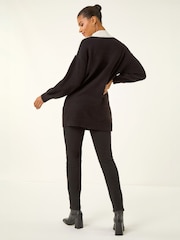 Roman Black Colourblock Embellished Longline Jumper - Image 3 of 5