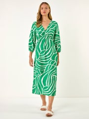 Roman Green Abstract Geometric Midi Dress - Image 2 of 5