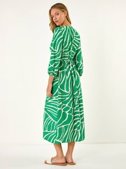 Roman Green Abstract Geometric Midi Dress - Image 3 of 5