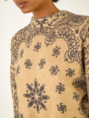 Roman Natural Abstract Floral Knit Jumper - Image 5 of 5