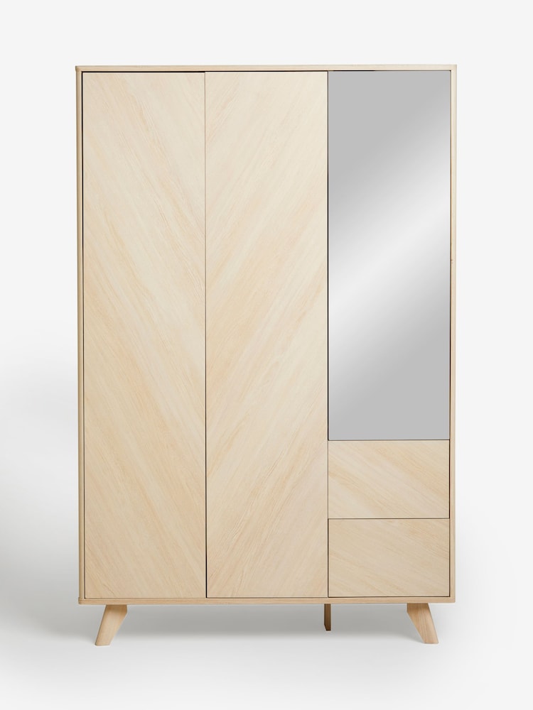 Natural Natural Anderson Oak Effect Slim Triple, 2 Drawers Triple Wardrobe - Image 1 of 11