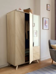 Natural Natural Anderson Oak Effect Slim Triple, 2 Drawers Triple Wardrobe - Image 2 of 11