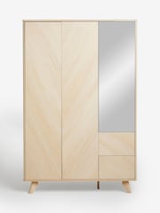 Natural Natural Anderson Oak Effect Slim Triple, 2 Drawers Triple Wardrobe - Image 6 of 11