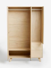 Natural Natural Anderson Oak Effect Slim Triple, 2 Drawers Triple Wardrobe - Image 7 of 11