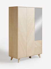 Natural Natural Anderson Oak Effect Slim Triple, 2 Drawers Triple Wardrobe - Image 8 of 11