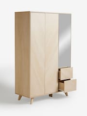 Natural Natural Anderson Oak Effect Slim Triple, 2 Drawers Triple Wardrobe - Image 9 of 11