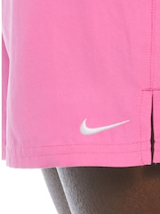 Nike Pink 5 Inch Essential Volley Swim Shorts - Image 3 of 6
