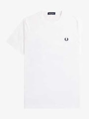 Weiß - Fred Perry T-Shirt mit Lorbeerkranz-Print auf der Rückseite aus 100 % Baumwolle - Bild 3 von 4