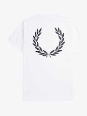 Weiß - Fred Perry T-Shirt mit Lorbeerkranz-Print auf der Rückseite aus 100 % Baumwolle - Bild 4 von 4