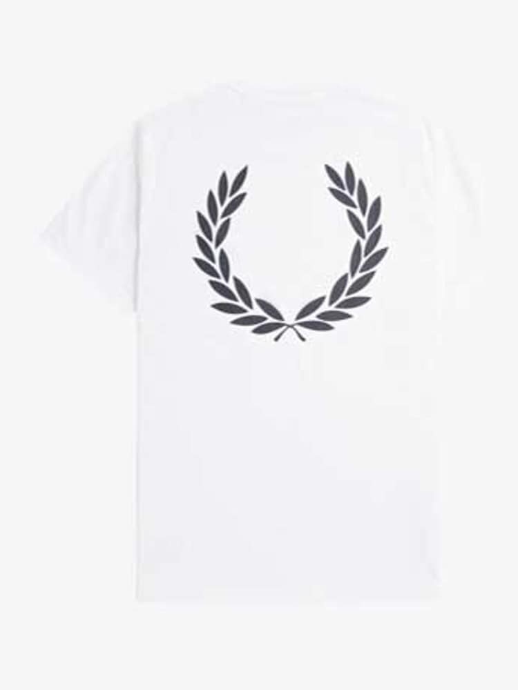 Weiß - Fred Perry T-Shirt mit Lorbeerkranz-Print auf der Rückseite aus 100 % Baumwolle - Bild 4 von 4
