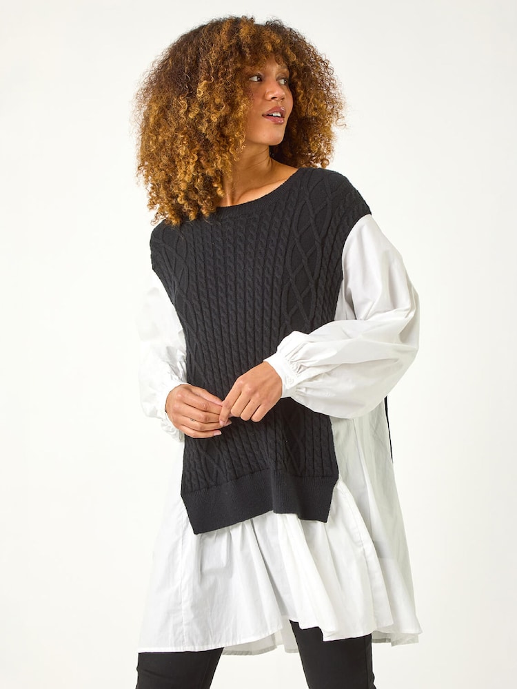 Roman White 2-in-1 Yoke Knitted Jumper - Image 1 of 5