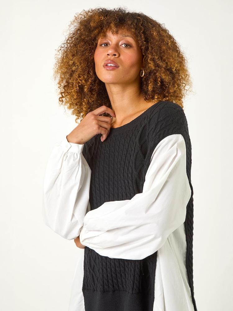 Roman White 2-in-1 Yoke Knitted Jumper - Image 2 of 5