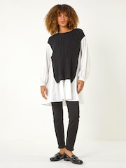 Roman White 2-in-1 Yoke Knitted Jumper - Image 3 of 5