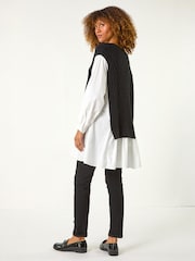 Roman White 2-in-1 Yoke Knitted Jumper - Image 4 of 5
