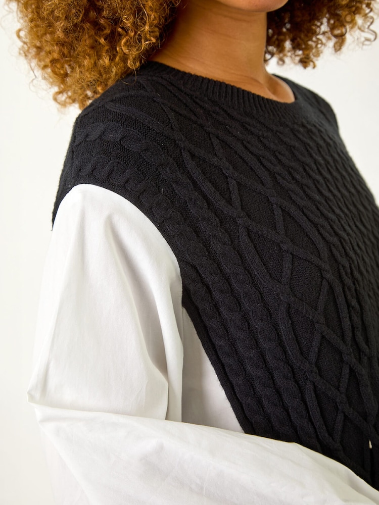 Roman White 2-in-1 Yoke Knitted Jumper - Image 5 of 5