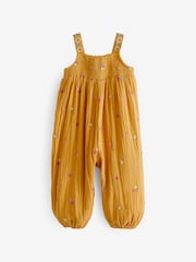 Ockergelb - Kurzer Overall mit Stickerei (3 Monate bis 7 Jahre) - Bild 3 von 5