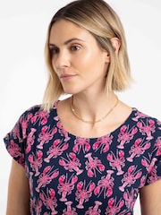Weird Fish Blue Tallahassee Printed Jersey Dress - Image 3 of 6