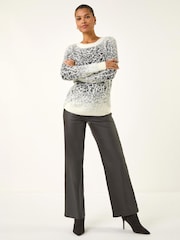 Roman White Mosaic Print Fluffy Jumper - Image 2 of 5