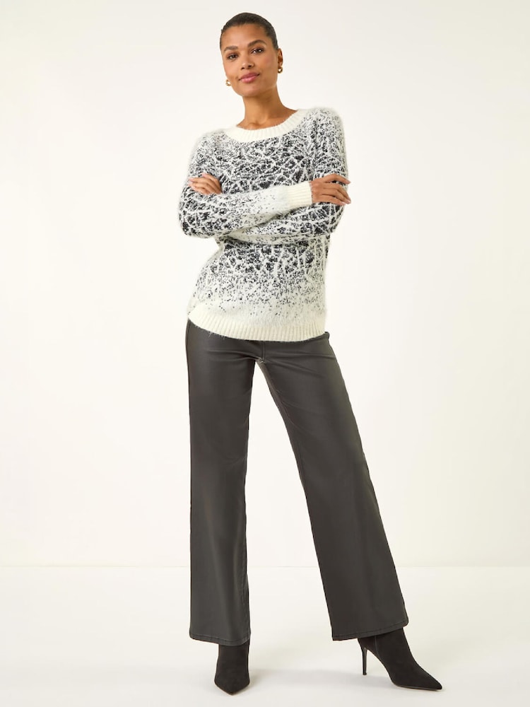 Roman White Mosaic Print Fluffy Jumper - Image 2 of 5