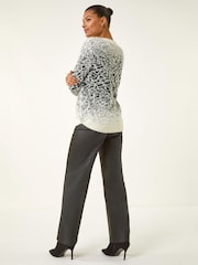 Roman White Mosaic Print Fluffy Jumper - Image 3 of 5